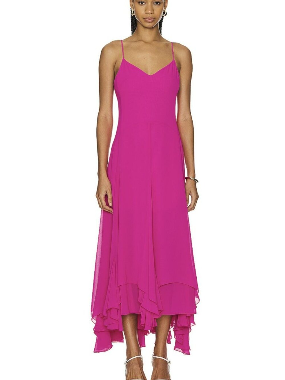 Amanda Uprichard Clemenza Pink Slip Midi Dress Small New